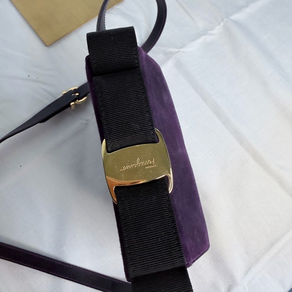 Salvatore Ferragamo Deep Purple Crossbody Bag with Top Handle - Picture 2 of 7